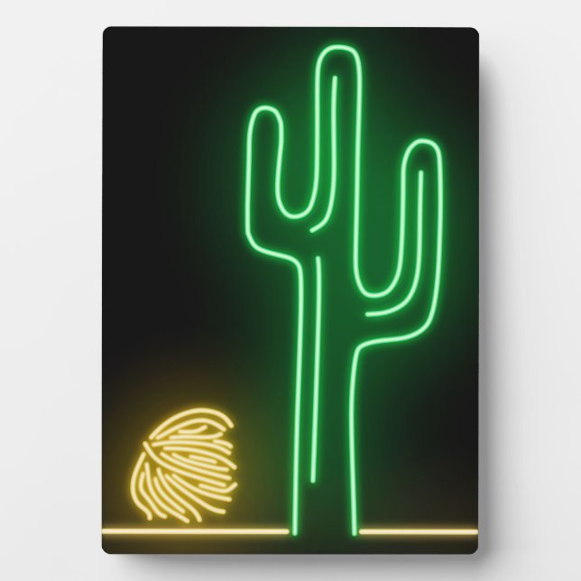 Desert Landscape Neon Sign Plaque (Front)