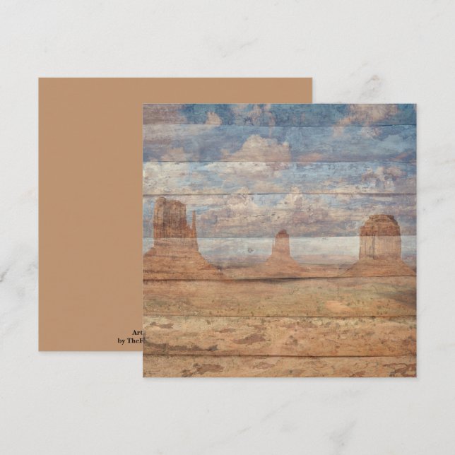 Desert Landscape Sandstone Buttes And Heavenly Sky Card (Front/Back)