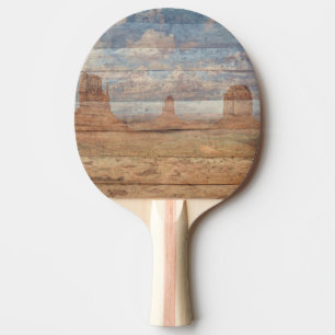 Desert Landscape Sandstone Buttes And Heavenly Sky Ping Pong Paddle