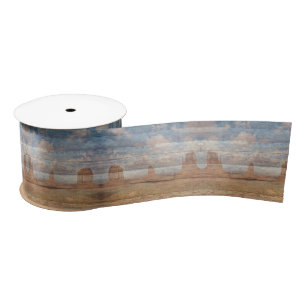 Desert Landscape Sandstone Buttes And Heavenly Sky Satin Ribbon