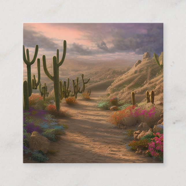Desert Landscape Square Business Card (Front)