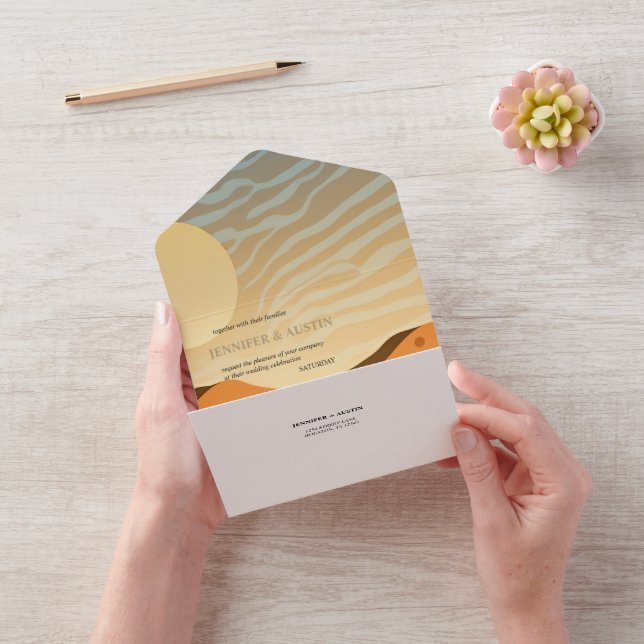 Desert Landscape Wedding All In One Invitation (Video)