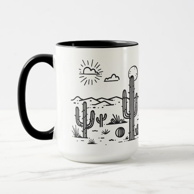 Desert Landscape with Cacti nature Mug (Left)