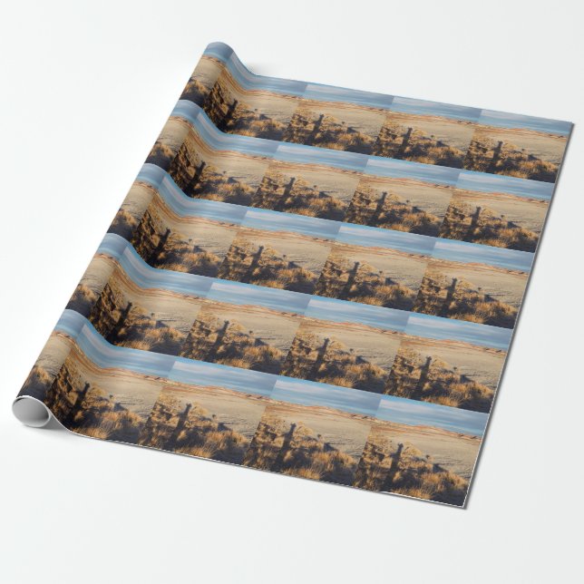 Desert Landscape with Waving Shadow Photo Wrapping Paper (Unrolled)
