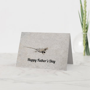 Desert Lizard on Cement Walk Photo Father's Day  Card