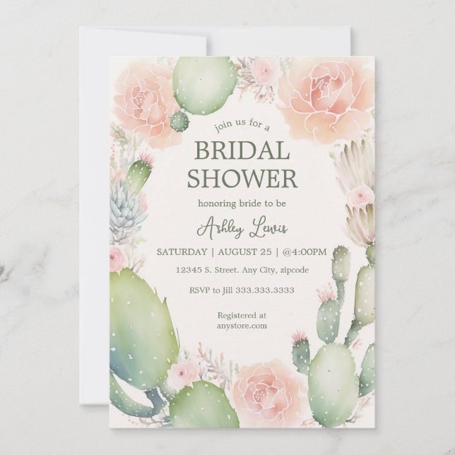 Desert Love Bridal Shower Invitation (Front)