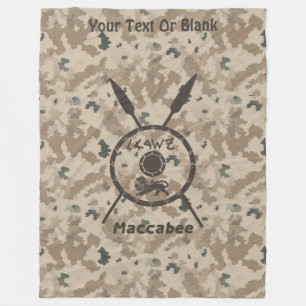 Desert Maccabee Shield And Spears Fleece Blanket