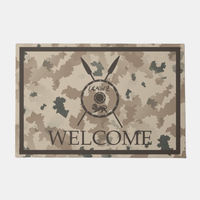 Desert Maccabee Shield And Spears - Welcome Doormat (Front)