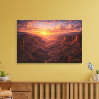 Desert Majesty: The Radiant Canyon Canvas Print