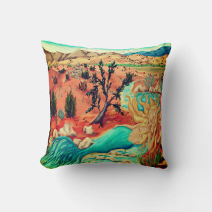 Desert Mermaid Throw Pillow
