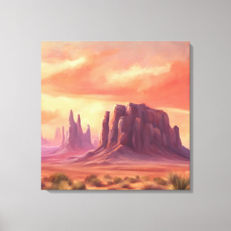 Desert Mesa Colourful Monument Valley Butte Canvas Print