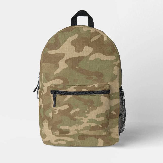 Desert Military Camouflage Pattern Printed Backpack (Front)