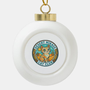 Desert Mirage Cat Cat Mum Gift Idea - Desert Mirag Ceramic Ball Christmas Ornament