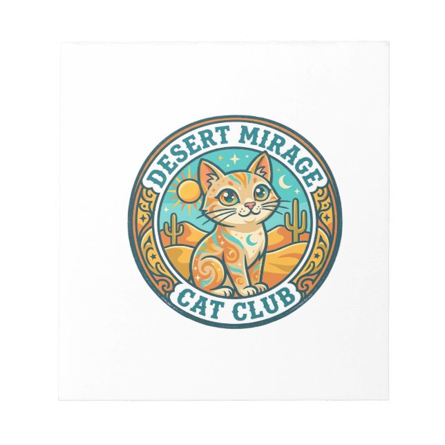 Desert Mirage Cat Cat Mum Gift Idea - Desert Mirag Notepad (Front)