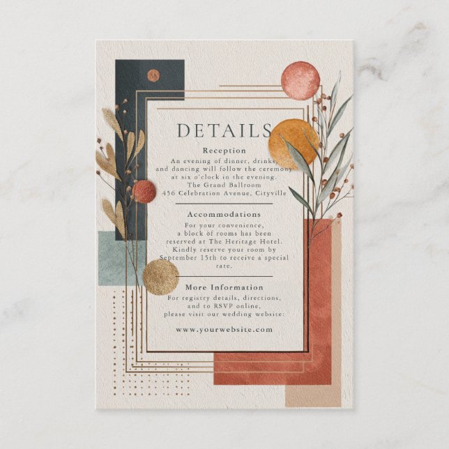 Desert Modern Terracotta Geometric Enclosure Card (Front)