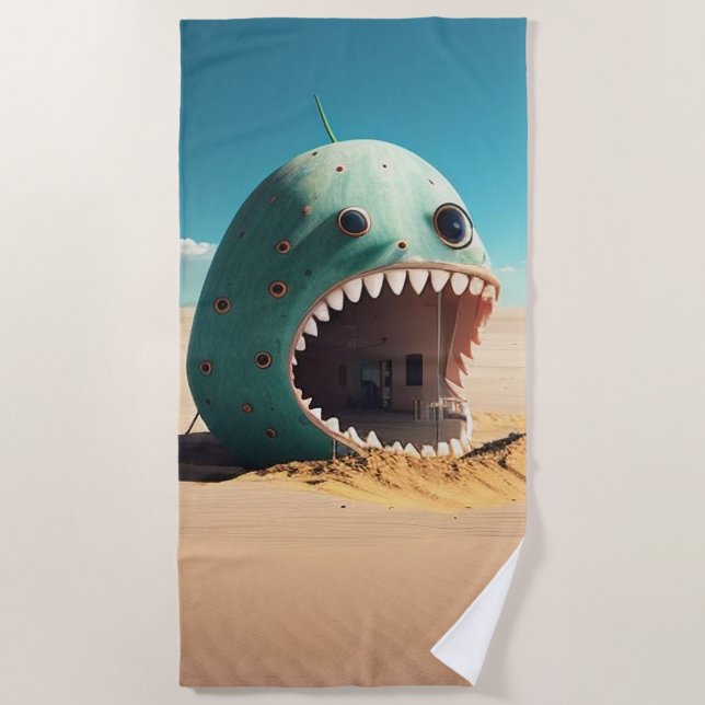 Desert monster house beach towel (Front)