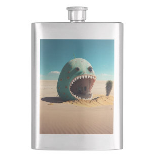 Desert monster house hip flask