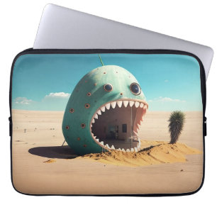 Desert monster house laptop sleeve