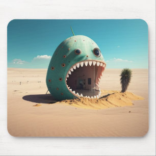Desert monster house mouse pad