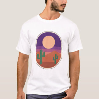 Desert Moon Retro Cactus Southwest Landscape T-Shirt