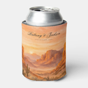 Desert Mountain Landscape Southwestern Wedding Can Cooler