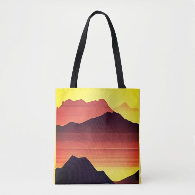 Desert Mountain Sunset Orange and Brown  Tote Bag (Front)