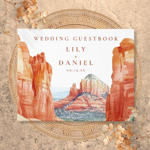 Desert Mountain Watercolor Wedding Guest Book