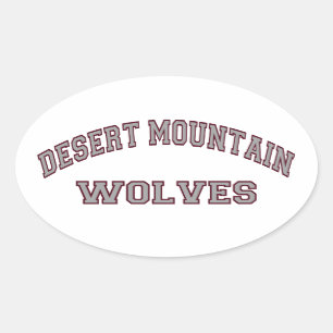 Desert Mountain Wolves Oval Sticker