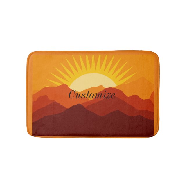 Desert Mountains Sunset Thunder_Cove Bath Mat (Front)