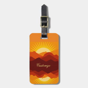 Desert Mountains Sunset Thunder_Cove Luggage Tag
