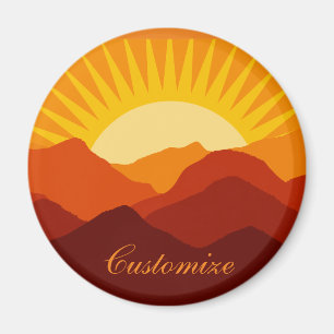 Desert Mountains Sunset Thunder_Cove Magnet