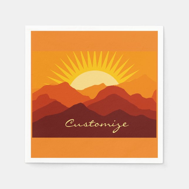 Desert Mountains Sunset Thunder_Cove Napkin (Front)