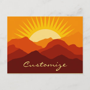 Desert Mountains Sunset Thunder_Cove Postcard