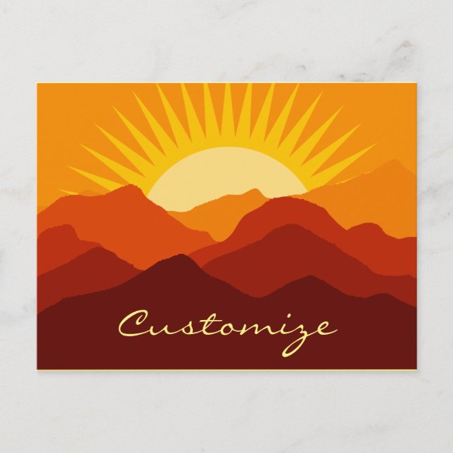 Desert Mountains Sunset Thunder_Cove Postcard (Front)