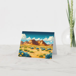 Desert Nature Illustration Watercolour Drawing Card