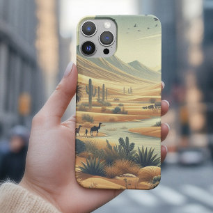 Desert Nature with River and Cactus iPhone 16 Case