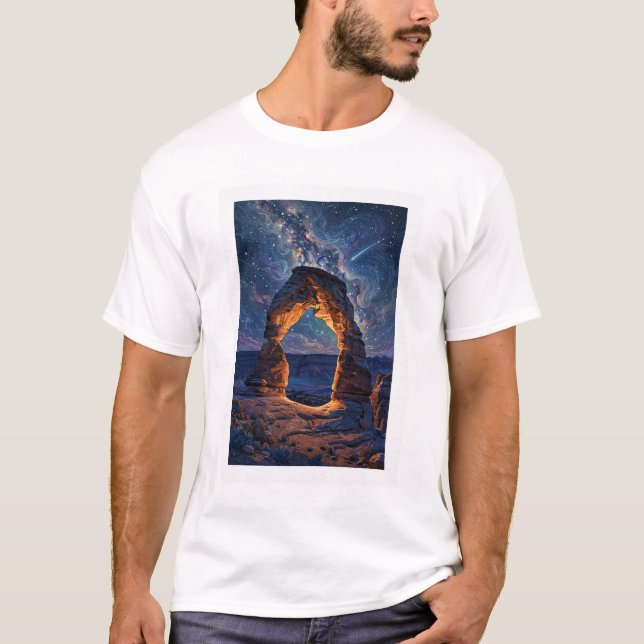 Desert Night Sky Delicate Arch Tee (Front)
