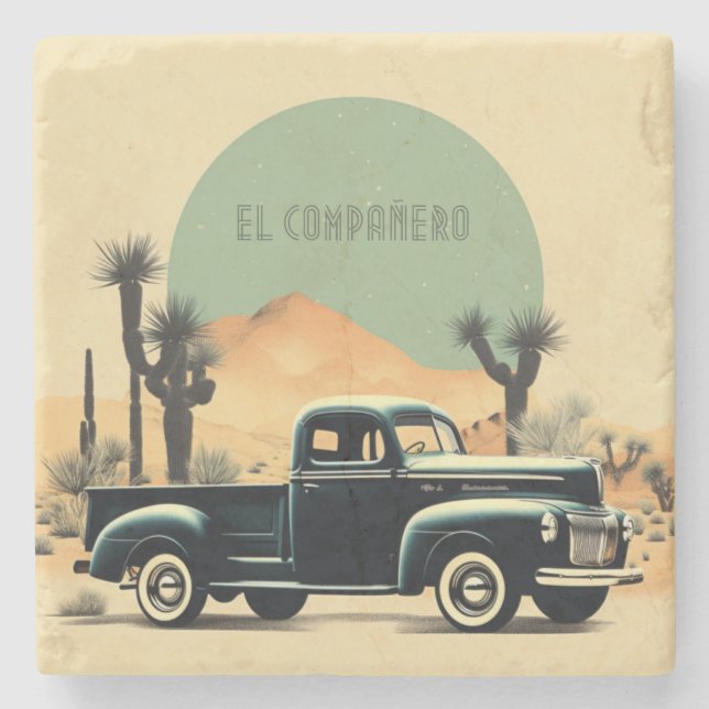 Desert Nocturne Voyage Stone Coaster (Front)