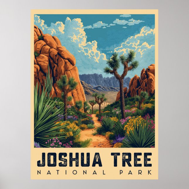 Desert Oasis: Joshua Tree National Park Poster (Front)