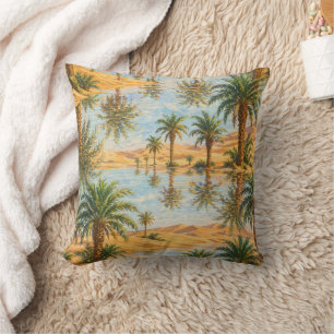 Desert Oasis Mirage Palm Tree Cushion