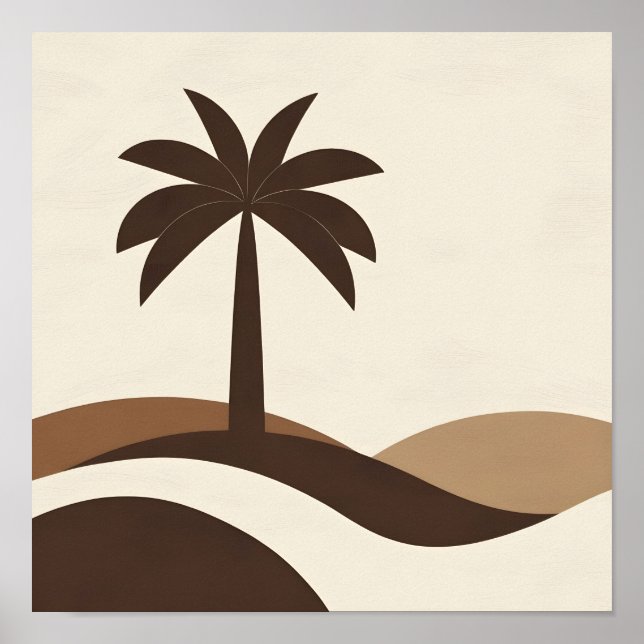 Desert Oasis Palm Tree Minimalist Art Print (Front)