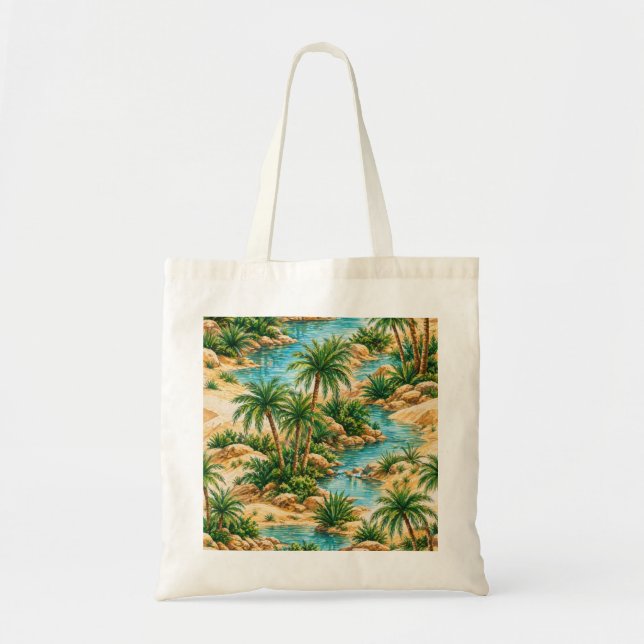 Desert Oasis Palm Tree Tote Bag (Front)