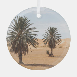 Desert Oasis: Sahara Palms Landscape. Glass Tree Decoration