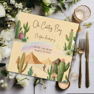 Desert Oh Cactus Boy Boho Arch Baby Shower Napkin