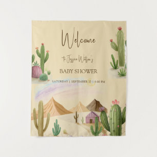 Desert Oh Cactus Boy Boho Arch Baby Shower Tapestry