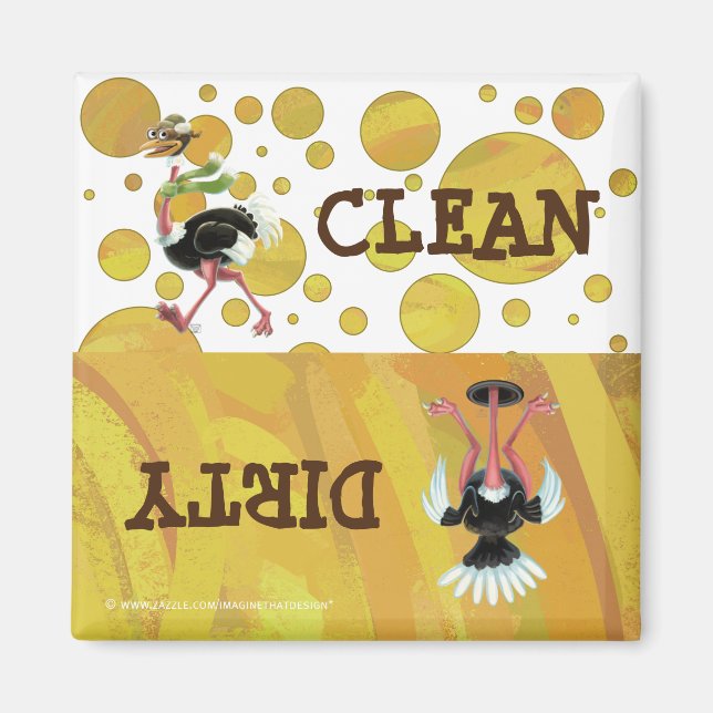 Desert Ostrich Runner Magnet (Front)