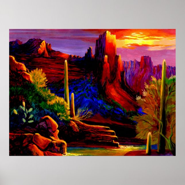Desert Painted by Sunset Poster (Front)