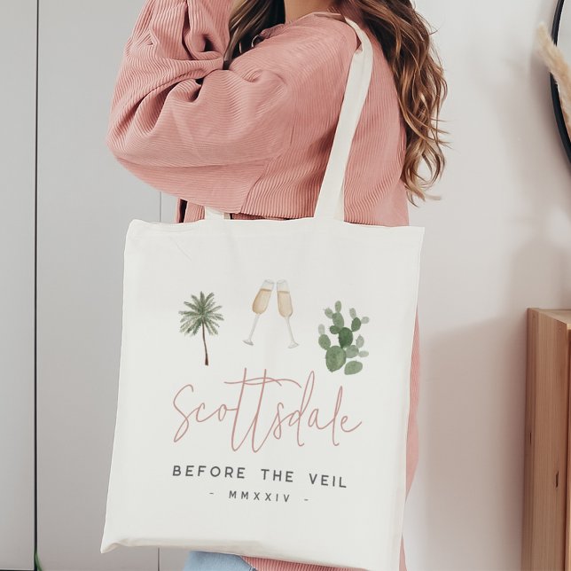 Desert Palm & Cactus Bachelorette Party Tote Bag (Creator Uploaded)