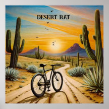 Desert Rat Cycling Mountain Bike Sunset Custom
