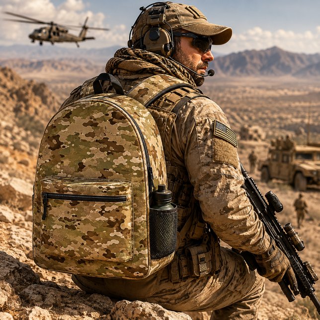 Desert Recon Tactical Camouflage Pattern Printed Backpack (Creator Uploaded)